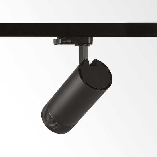 Ideal lux eos faretto per binario trifase orientabile led 15w 3000k con zoom cilindrico nero
