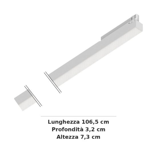 Ideal lux display lineare per binario trifase led 25w 4000k 106,5cm antiabbagliamento bianco