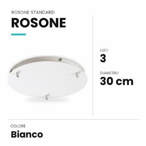 Ideal lux rosone standard a 3 luci 30cm bianco