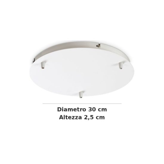 Ideal lux rosone standard a 3 luci 30cm bianco