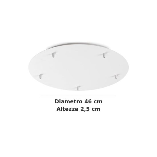 Ideal lux rosone standard a 5 luci 46cm bianco