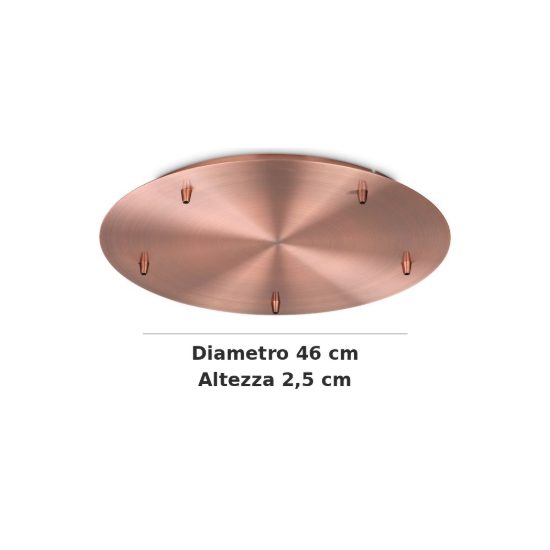 Ideal lux rosone standard a 5 luci 46cm rame