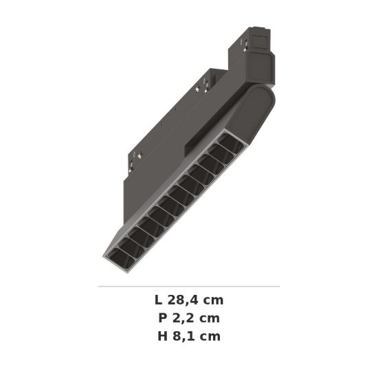 Ideal lux ego flexible accent faretto lineare per binario led 13w 3000k 28,4cm dali nero