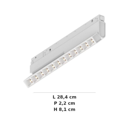 Ideal lux ego flexible accent faretto lineare per binario led 13w 3000k 28,4cm dali bianco