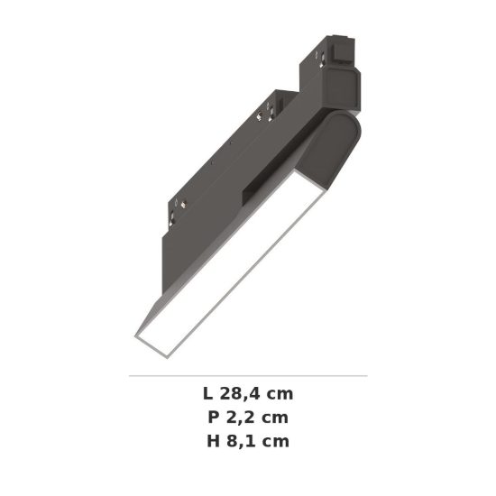 Ideal lux ego flexible wide faretto lineare per binario led 7w 3000k 28,4cm dali nero