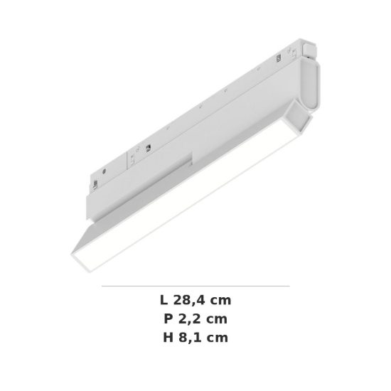 Ideal lux ego flexible wide faretto lineare per binario led 7w 3000k 28,4cm dali bianco