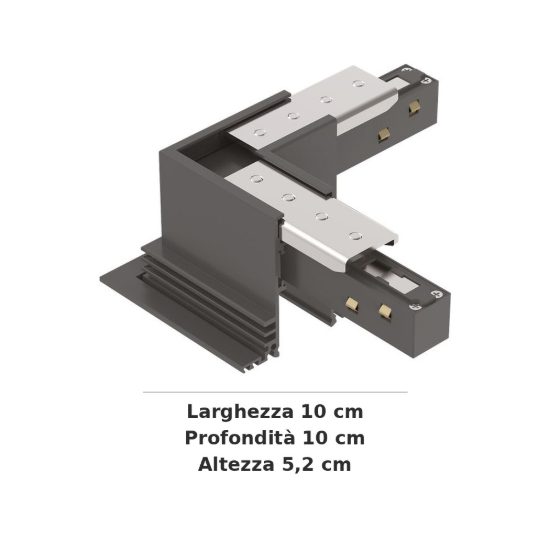 Ideal lux ego giunto a l per binario da incasso dali/1-10v nero