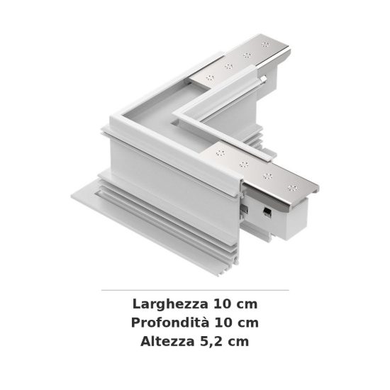 Ideal lux ego giunto a l per binario da incasso dali/1-10v bianco