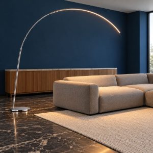 Ideal lux dorsale lampada da terra ad arco e27 228cm per soggiorno moderna cromo