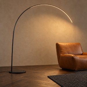 Ideal lux dorsale piantana ad arco e27 228cm per soggiorno moderna nera