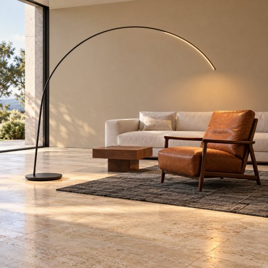 Ideal lux dorsale piantana ad arco e27 228cm per soggiorno moderna nera