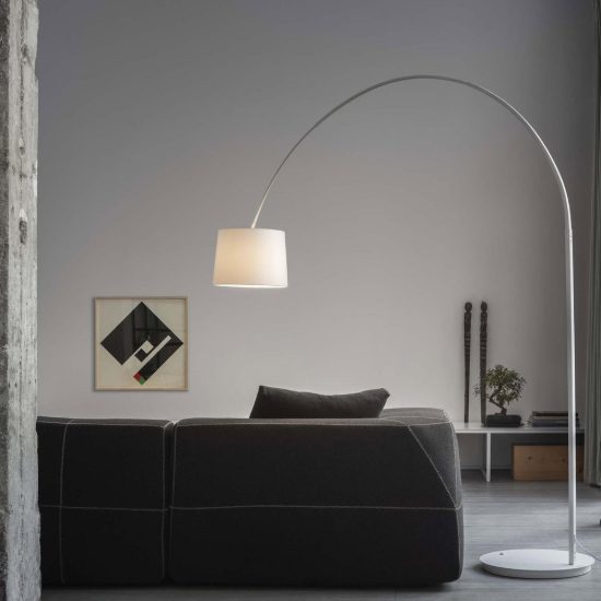 Ideal lux dorsale piantana ad arco e27 228cm per soggiorno moderna nera