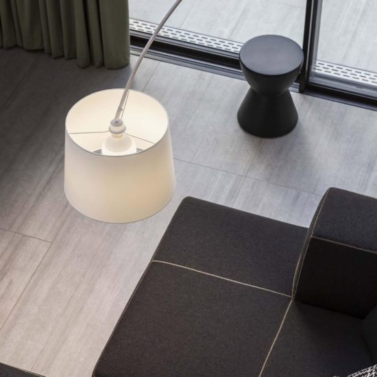 Ideal lux dorsale piantana ad arco e27 228cm per soggiorno moderna nera