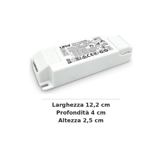 Ideal lux bento alimentatore dimmerabile 1-10v 12w 250ma per faretti da incasso