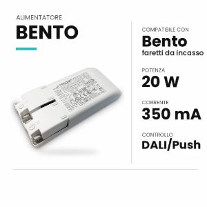 Ideal lux bento alimentatore dimmerabile dali/push 20w 350ma per faretti da incasso