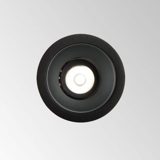 Ideal lux bento cornice tonda singola per faretti da incasso nera
