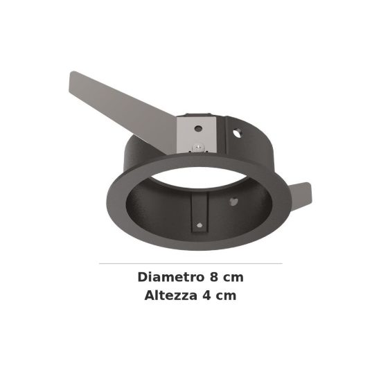 Ideal lux bento cornice tonda singola per faretti da incasso nera
