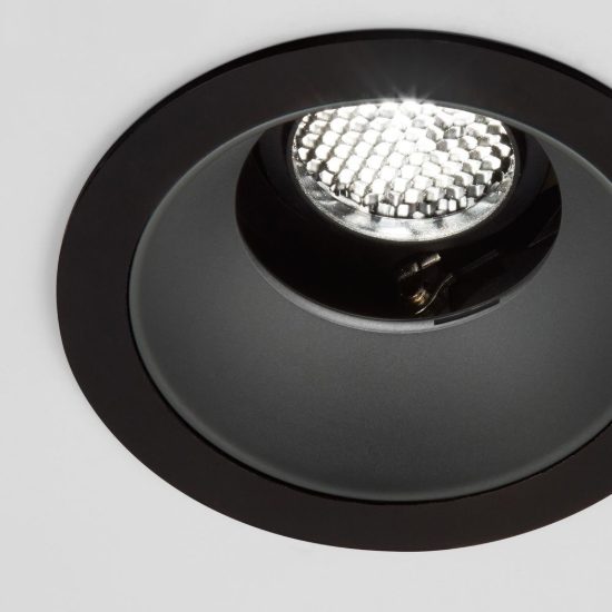 Ideal lux bento cornice tonda singola per faretti da incasso bianca