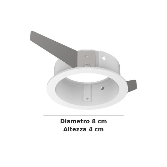 Ideal lux bento cornice tonda singola per faretti da incasso bianca