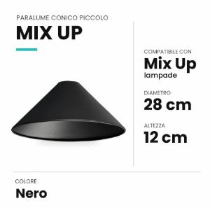 Ideal lux mix up paralume conico piccolo nero
