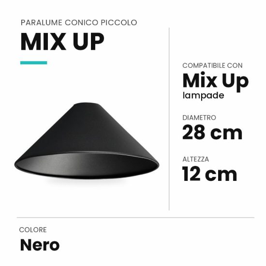 Ideal lux mix up paralume conico piccolo nero