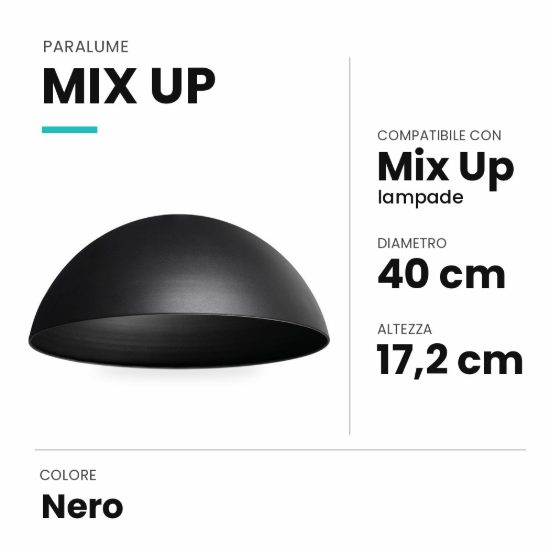 Ideal lux mix up paralume a calotta grande nero