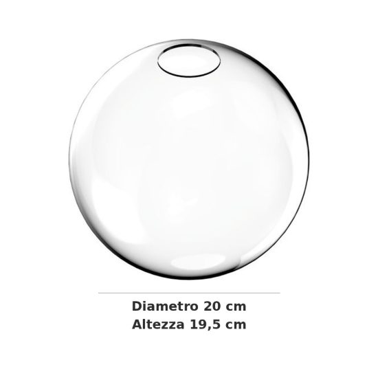 Ideal lux mapa sfera in vetro trasparente 20cm per sospensioni modulari