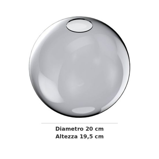 Ideal lux mapa sfera in vetro fumè 20cm per sospensioni modulari