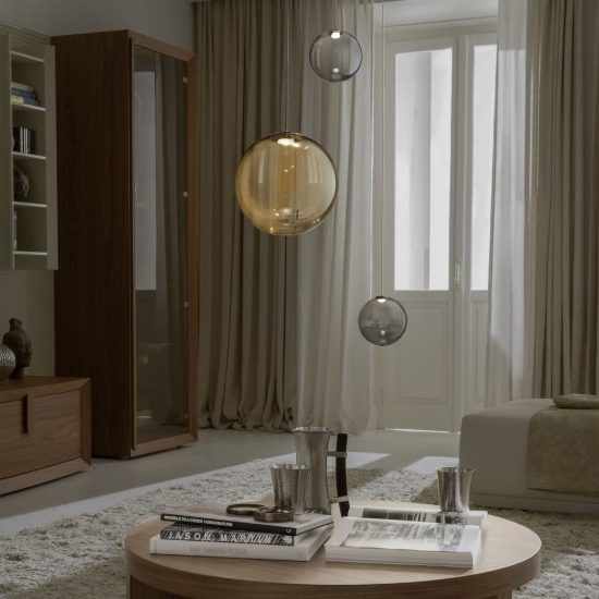 Ideal lux mapa sfera in vetro ambra 20cm per sospensioni modulari