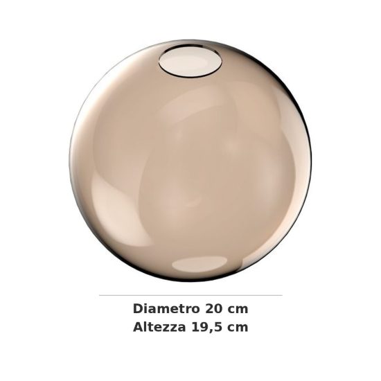 Ideal lux mapa sfera in vetro ambra 20cm per sospensioni modulari