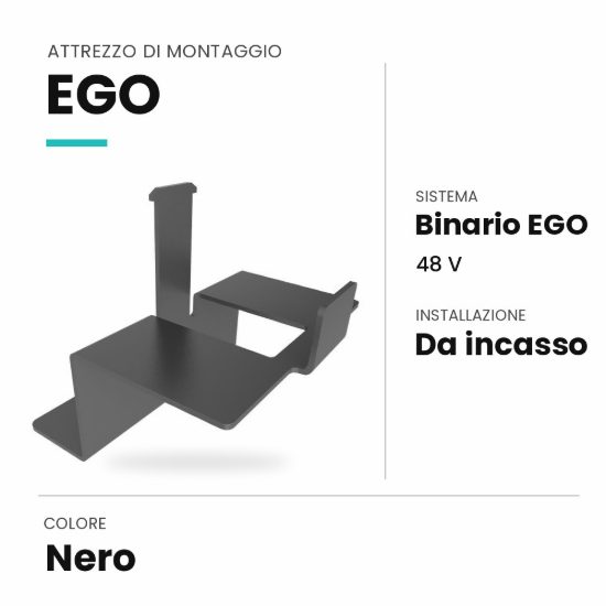 Ideal lux ego attrezzo di montaggio per binario da incasso nero