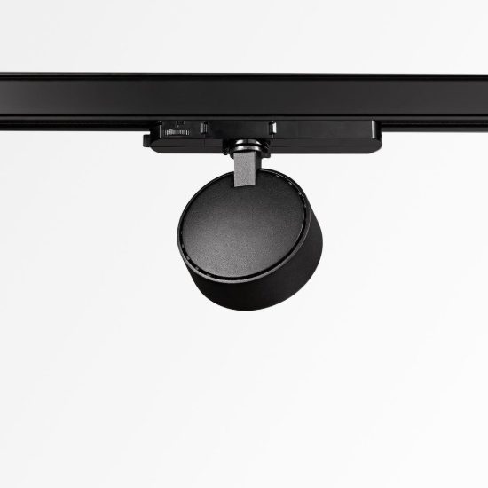 Ideal lux pov faretto per binario trifase orientabile led 22w 3000k rotondo moderno nero