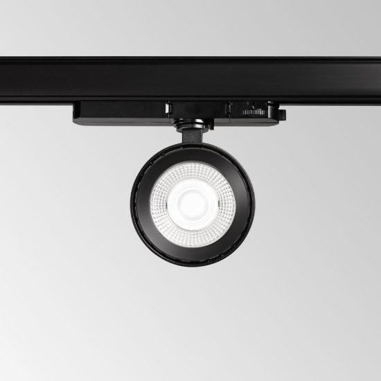Ideal lux pov faretto per binario trifase orientabile led 22w 3000k rotondo moderno nero