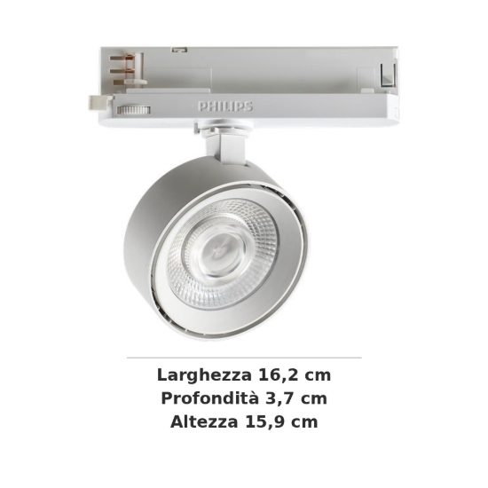 Ideal lux pov faretto per binario trifase orientabile led 22w 3000k rotondo moderno bianco