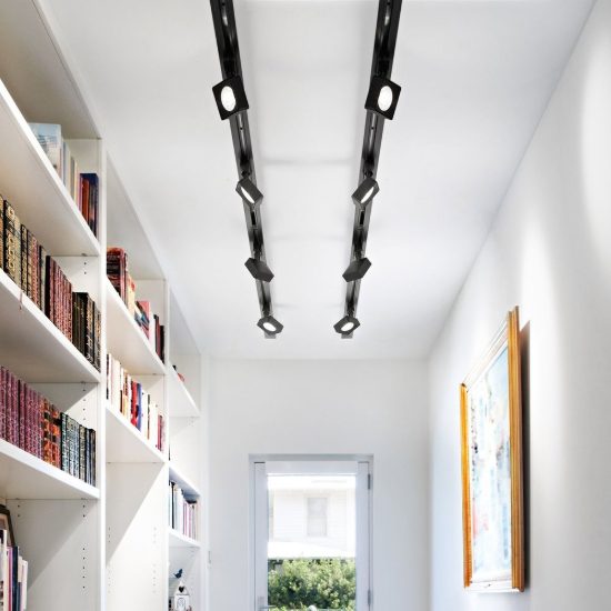 Ideal lux pov faretto per binario trifase orientabile led 22w 3000k quadrato moderno nero
