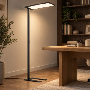 Ideal lux comfort-1 lampada da terra led 76w 3000k con sensori 195cm per ufficio moderna nera