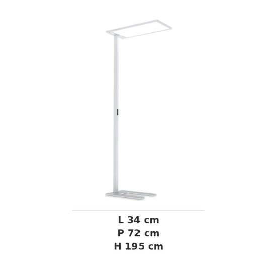 Ideal lux comfort-1 piantana led 76w 3000k con sensori 195cm per ufficio moderna bianca