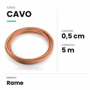 Ideal lux cavo in tessuto 5m rame