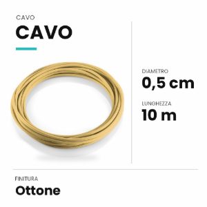 Ideal lux cavo in tessuto 10m ottone