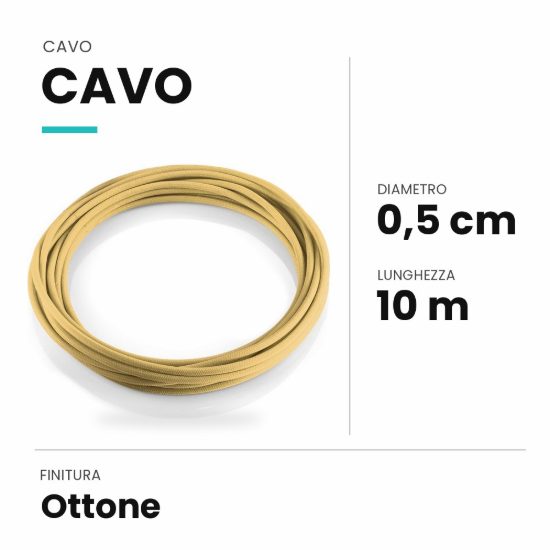 Ideal lux cavo in tessuto 10m ottone