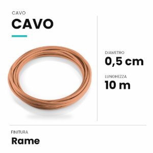 Ideal lux cavo in tessuto 10m rame
