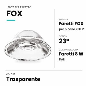 Ideal lux fox lente 23° per faretti 8w dali trasparente
