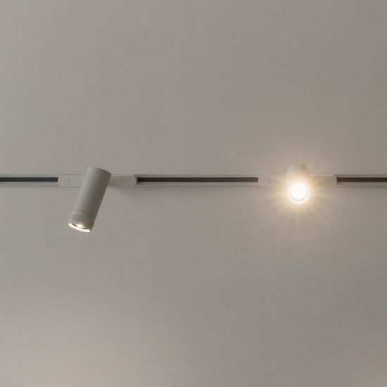 Ideal lux eos faretto per binario trifase orientabile led 15w 3000k con zoom dali cilindrico nero