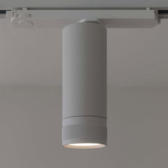 Ideal lux eos faretto per binario trifase orientabile led 15w 3000k con zoom dali cilindrico nero