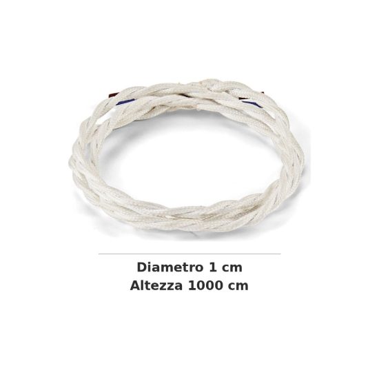 Ideal lux cavo in tessuto intrecciato 10m bianco