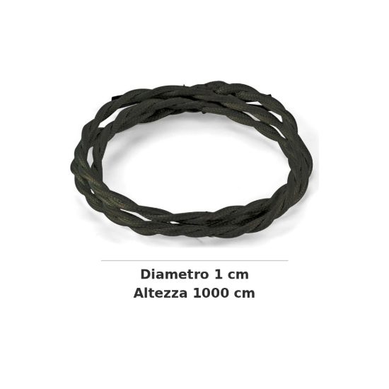 Ideal lux cavo in tessuto intrecciato 10m nero