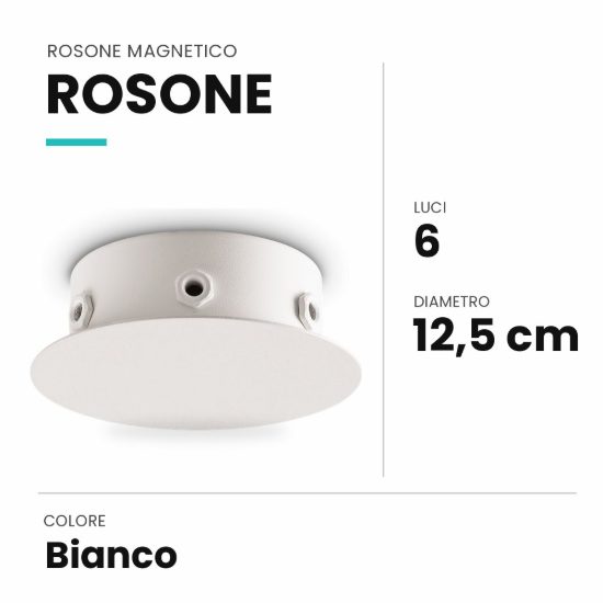 Ideal lux rosone magnetico a 6 luci 12,5cm bianco