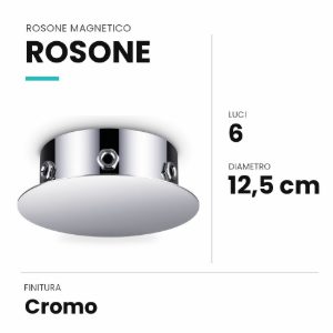 Ideal lux rosone magnetico a 6 luci 12,5cm cromo