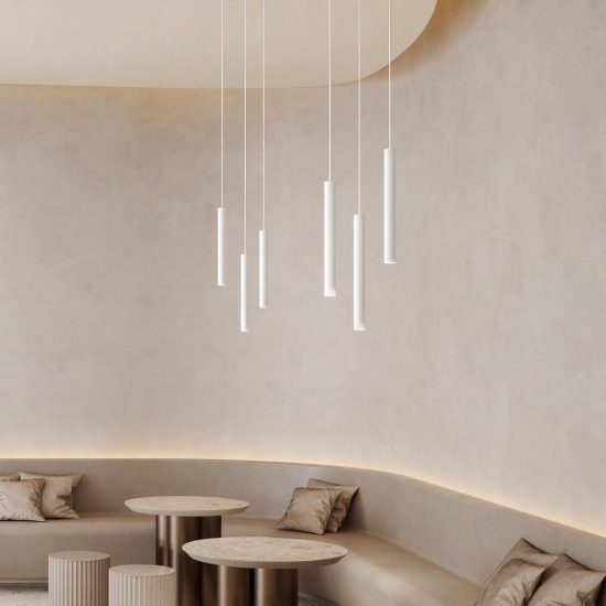 Ideal lux ego pendant tube lampada a sospensione per binario led 12w 3000k 4cm 1-10v bianca