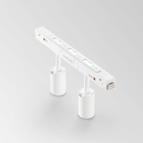 Ideal lux ego faretto doppio per binario 48v orientabile led 5w 3000k 1-10v nero
